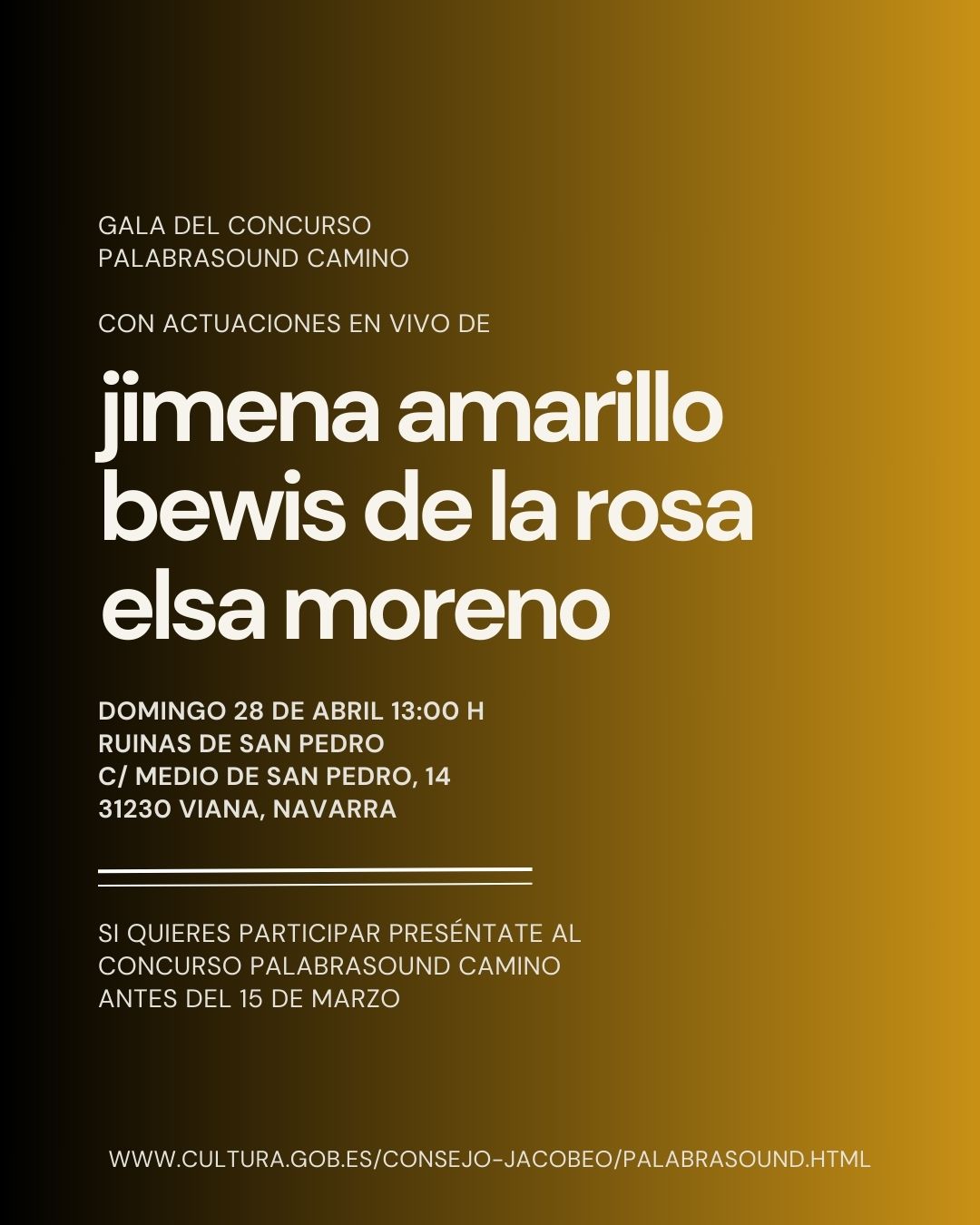 Jimena Amarillo, Bewis de la Rosa y Elsa Moreno en Palabrasound Camino
